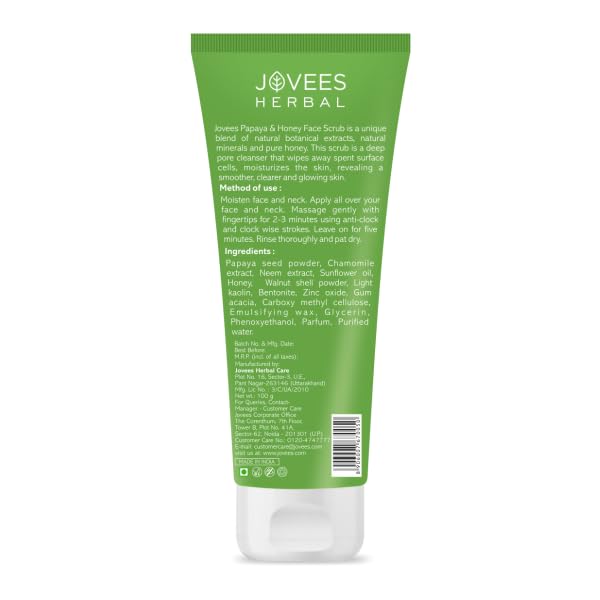 Jovees Herbal Papaya & honey Face Scrub For Normal to Dry Skin 100gm
