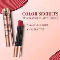 Lakyou Beauty Color Secrets | Non-Transfer Matte Lipstick | Bold Red | Long Lasting Wear | 4g | B05(Baby Pink)