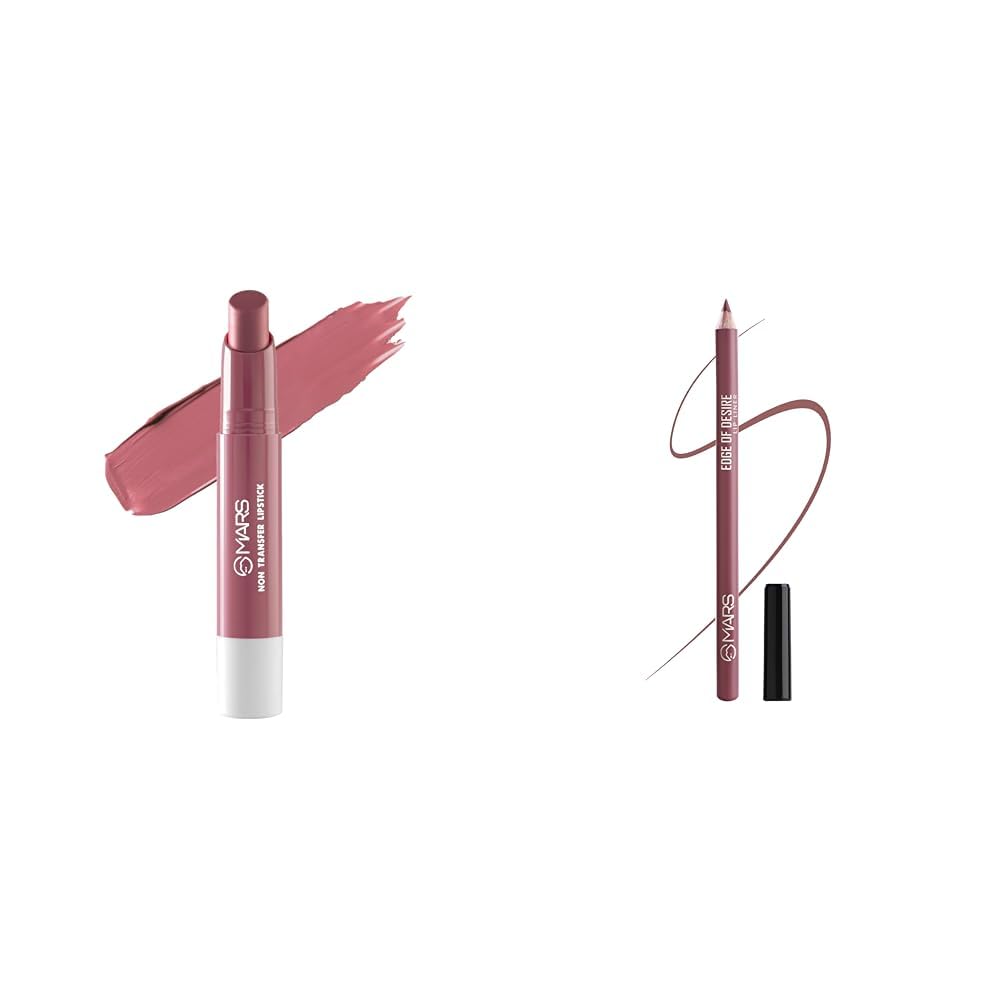 MARS Matte Super Stay Lipstick Lipstick for Women (2.6 gm) (14-ENCHANTED) Matte Lip Liner | One Swipe Smooth Application | Long Lasting Lip Pencil (1.4gm) (18-MAUVE MAGIC)
