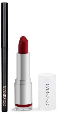 Colorbar Velvet Matte Lipstick - Hot Hot Hot & Intensely Rich Kajal Combo