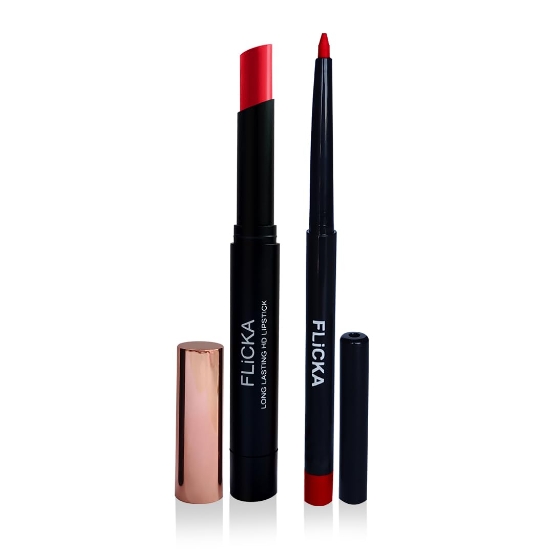 FLiCKA High Drama Matte Lipstick Exited & Lip Liner Rio Combo | 02