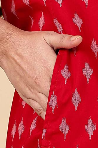 in. fuse by Shoppers Stop Mandarin Neck Printed Cotton Women Straight Fit Kurta