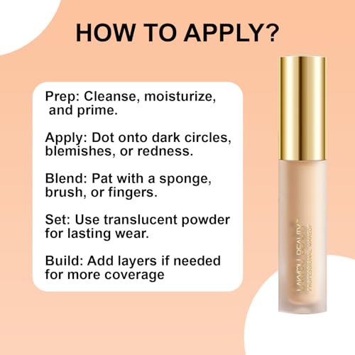 Lakyou Beauty High Coverage Liquid Concealers | Lightweight | Full Coverage | Smooth Finish | Long Lasting | Shade-01(White Ivory) | 5.5ml