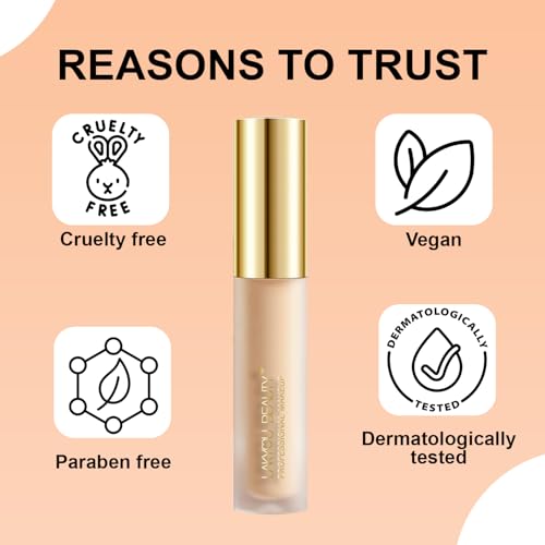Lakyou Beauty High Coverage Liquid Concealers | Lightweight | Full Coverage | Smooth Finish | Long Lasting | Shade-01(White Ivory) | 5.5ml