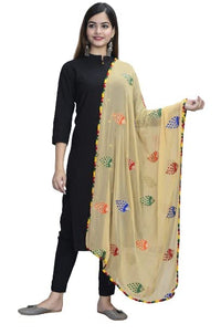 DIAMO Women's  Phulkari Chiffon Dupatta