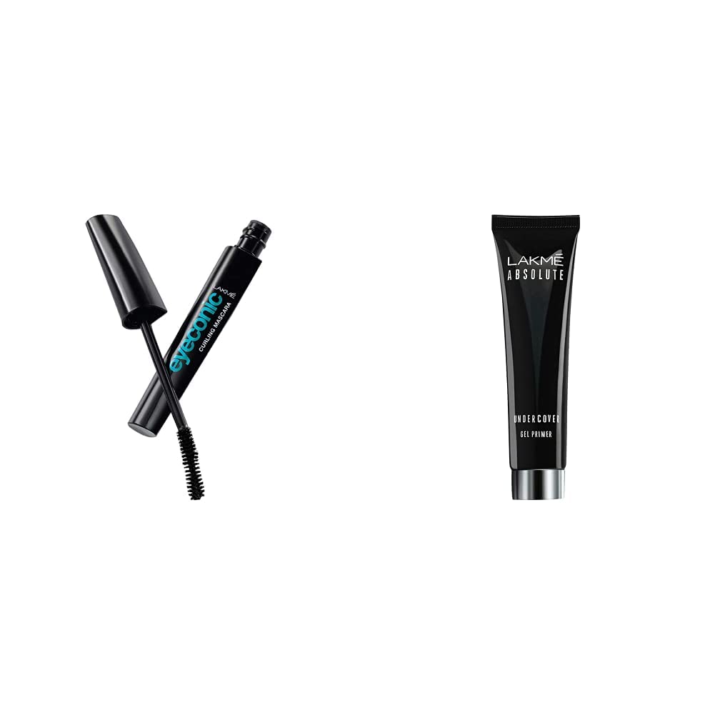 Lakmé Eyeconic Lash Curling Mascara, Black, 9ml And Lakmé Absolute Under Cover Gel Face Primer, White, 30 g