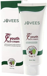 Jovees Herbal 30+ Youth Face Cream with SPF-16 |100GM | Unisex | For Fine Lines, Dark Spots & Skin Brightening