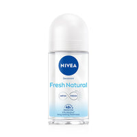 NIVEA Fresh Natural Roll On, 50ml| 48 H Smooth & Beautiful Underarms| 0% Alcohol | For Women