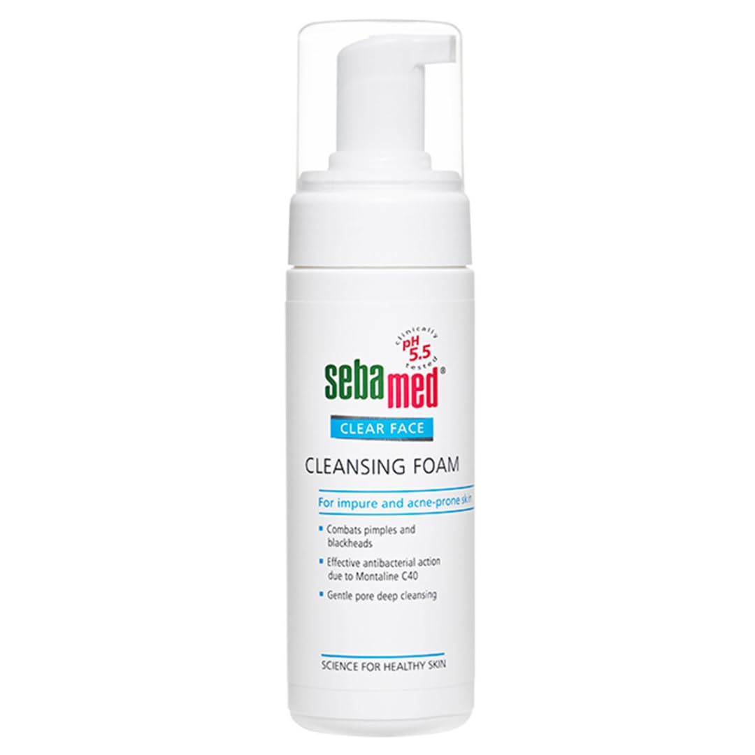 Sebamed Clear Face Cleansing Foam| pH 5.5 | Combats pimples with Montaline C40 | Deep pore cleansing | Dermatologically & clinically tested | 150ml