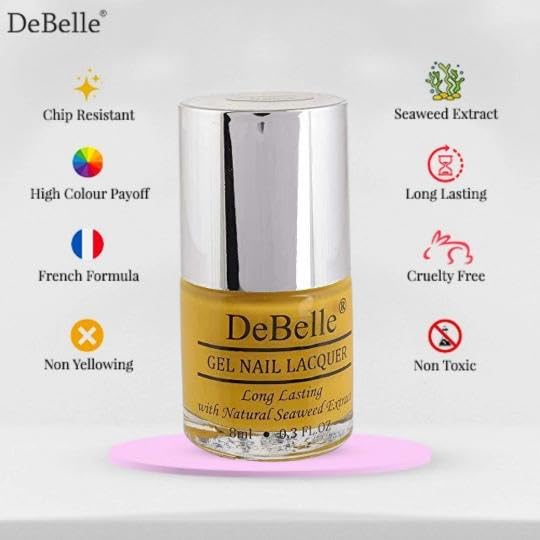DeBelle Gel Nail Finish Polish Caramelo Yellow(Yellow), 8 Ml - Enriched With Natural Seaweed Extract, Cruelty Free, Toxic Free