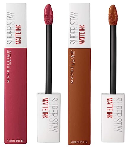 Maybelline New York Super Stay Matte Ink Liquid Lipstick, 80 Ruler, 5ml & Maybelline New York Super Stay Matte Ink Liquid Lipstick, 135 Globe Trotter, 5g