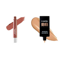 MARS Matte Super Stay Lipstick | Up to 12 Hours Long Lasting | Smudge Proof and Waterproof Lipstick for Women (2.6 gm) (10-ROYALTY) BB Cream Lightweight Foundation (30 ml) (Tan)