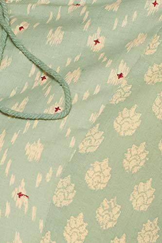 BIBA Womens Tie Up Neck Printed Layered Kurta Churidar with Jacket Set