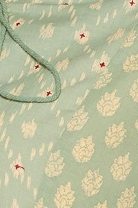 BIBA Womens Tie Up Neck Printed Layered Kurta Churidar with Jacket Set