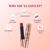 Lakyou Beauty Color Secrets | Non-Transfer Matte Lipstick | Bold Red | Long Lasting Wear | 4g | B05(Baby Pink)