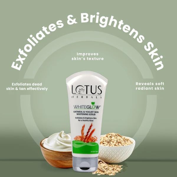 Lotus Herbals Whiteglow Nourishing Night Cream 60g, Oatmeal Scrub 100g, Set of 2