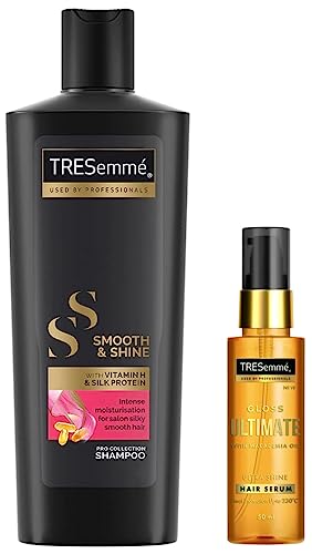 TRESemme Smooth and Shine Kit for Super shiny Finish 340 ml Shampoo and Gloss Ultimate 50ml Serum