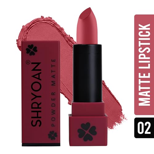 Shryoan Powder Matte Lipstick with Moisturizing and Hydrating Formula | For Every Day Use (3.2g) (Shade-02, Shade-02)