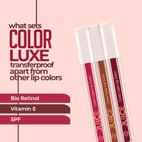 Juice Matte Luxe Lipstick, Vitamin E Enriched, Smudge-Free with Bio Retinol, Moisturizing Lock Technology, SPF 15, Long-Lasting (Red Head - M06)