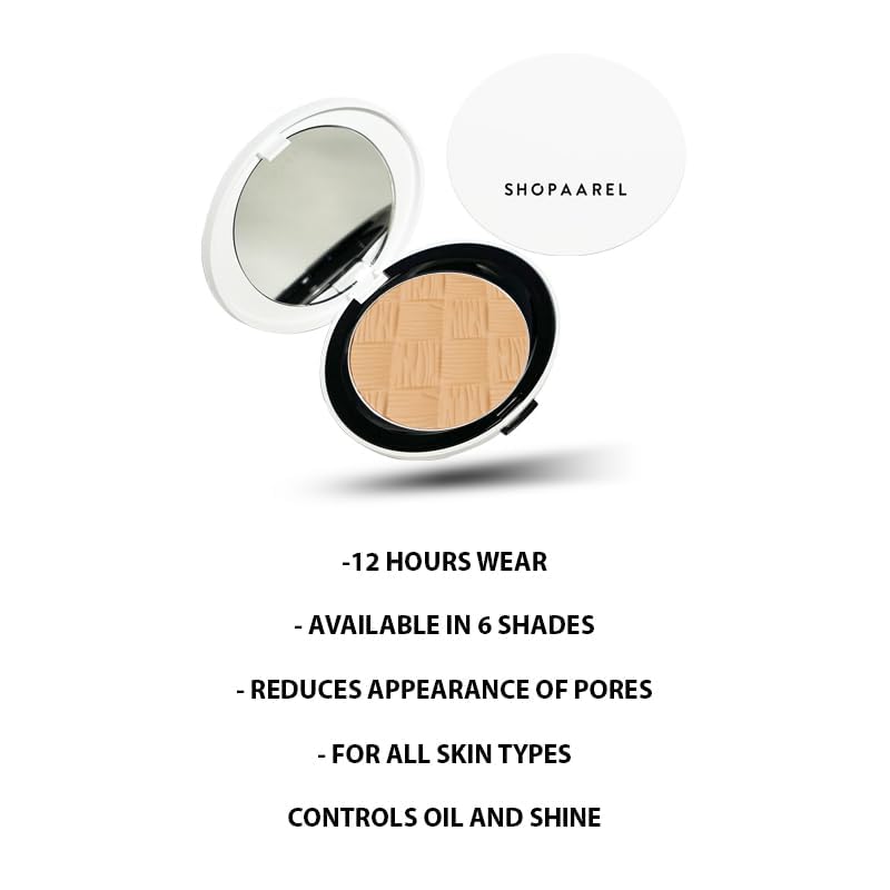 SHOPAAREL True Matte Compact Powder that Protects Skin from Sun, Absorbs Oil, Sweat and helps you to stay fresh (04)