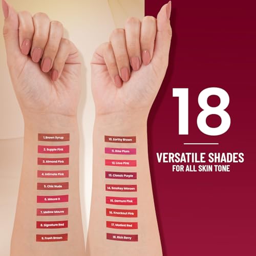 Swiss Beauty Stay On Matte Highly Pigmented Liquid Lipstick | With Vitamin E & Shea Butter | Smudge-Proof and Transfer-Proof | 24 Hour Stay | 2g, Shade- Almond Pink