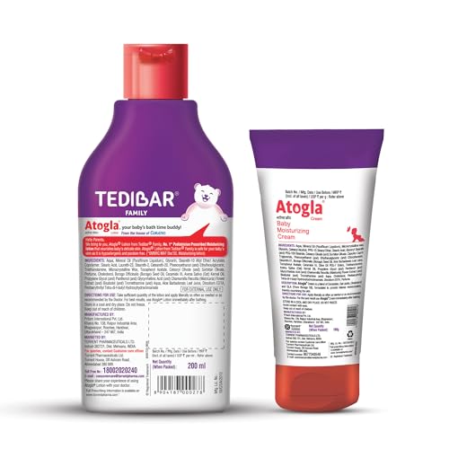 Atogla Baby Cream 100g (Pack of 2) from Tedibar Family | Advanced Gentle Moisturising Cream for Baby - By Torrent Pharma