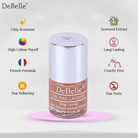 DeBelle Gel Nail Lacquer Maple Tan (Tan Brown) 8ml Enriched With Natural Seaweed Extract, Cruelty Free, Toxic Free (Glossy Finish)