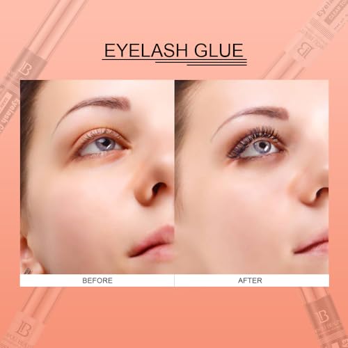 Lakyou Beauty Eyelash Glue | Clear & Dark Tone | Long Lasting | Latex Free | Pack of 2