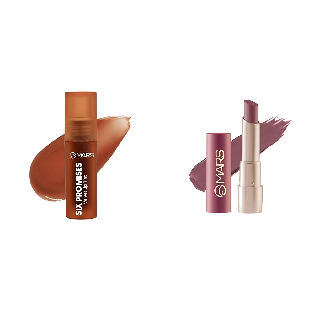 MARS Love Track Velvet Lip Tint (2.8ml) (SIX PROMISES) | Velvet Matte Finish Creamy Matte Long Lasting Lipstick for Women (3.2 gm) (20-Grapeful Ghoomar)