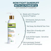 INDUS VALLEY Hair Fall Defense & Anti-Dandruff Shampoo Tear Free, Soap & Alkali Free PH 5.5, No Paraben & SLES/SLS - (200ml)