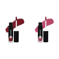 SUGAR Cosmetics Mousse Muse Maskproof Lip Cream Lipstick - 05 Red Ballon & SUGAR Cosmetics Mousse Muse Maskproof Lip Cream Lipstick - 08 Spring Flower