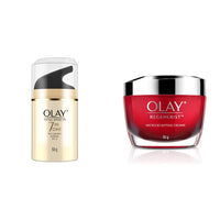 Olay Day Cream Total Effects 7 in 1, Anti-Ageing SPF 15, 50g & Olay Day Cream Regenerist Microsculpting Moisturiser (NON SPF), 50g