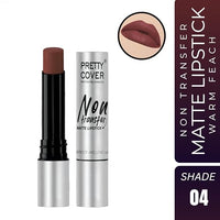 PRETTY COVER Non-Transfer Matte Lipstick | Long-Lasting, Smudge-Proof & Waterproof | Intense Color Payoff with Lightweight Formula for All-Day Wear (WARM FEACH)