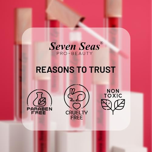 Seven Seas Mocha Lips Matte Liquid Lipstick | Non-Transfer Liquid Lipstick | 12 Hours Long Lasting | Highly Pigmented | Intense Color Payoff | Smudgeproof Liquid Lipstick for Women (205, 4ml)