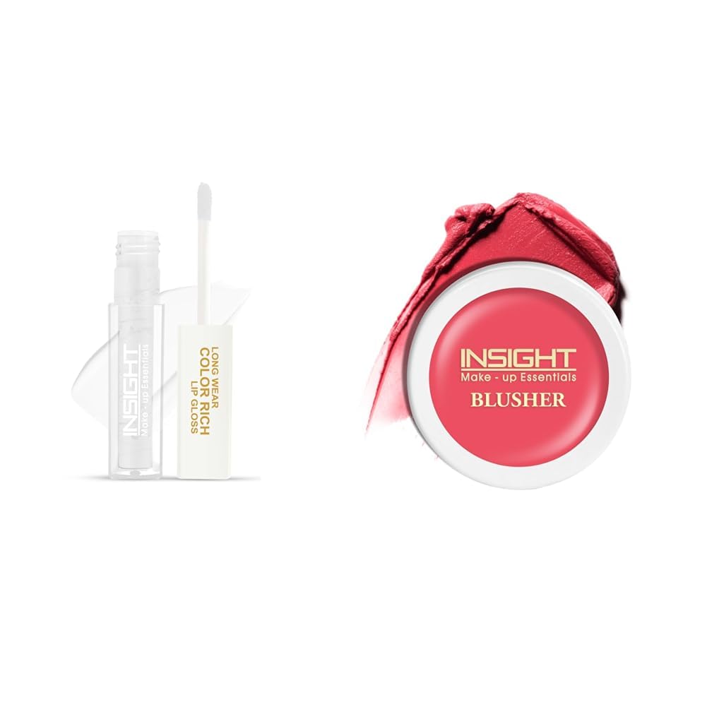 Insight Cosmetics Long Wear Color Rich Lip Gloss (LG41-01) Crème Blusher, Face Makeup, Watermelon Popsicle, 3.5 gm(B-02=04)