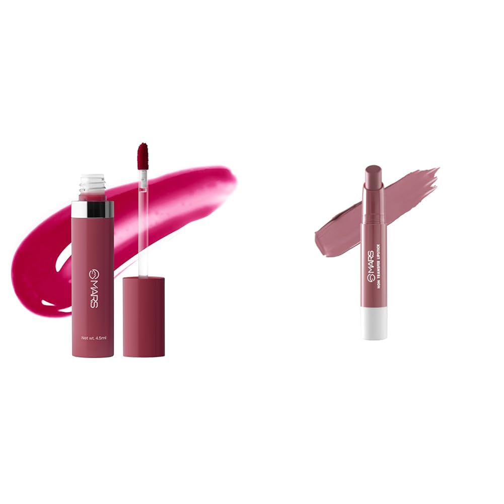 MARS Drip Lip Mist for Women (4.5 ml) (08-Plum Drip) Matte Super Stay Lipstick | Up to 12 Hours Long Lasting | Smudge Proof and Waterproof Lipstick for Women (2.6 gm) (06-SMITTEN)