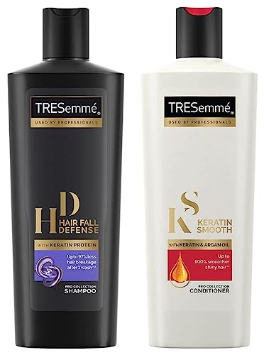 TRESemme Keratin Smooth Conditioner 335 ml, & Tresemme Hair Fall Defence Shampoo, 340 ml