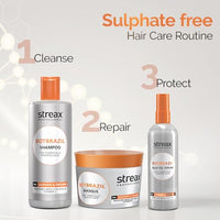 Streax Professional BotBrazil Shampoo,300 ml for Keratin, Botox, Nanoplasty, & Smoothening, Sulphate & Paraben-Free Shampoo for Women & Men, Enriched with Vita Oils Nourishes Chemically Treated Hair