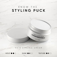 Dasher Hair Styling Cream, Lightweight Cream, Medium Hold Puck, With Argan Oil & Biotin, Flexible Hold & Water-Based, Shapes & Texturizes Hair (100g)