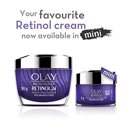 Olay Regenerist Retinol 24 Night Mini Cream l Renews and Resurfaces Skin Overnight l No Redness or Irritation | Fragrance Free l Normal, Oily, Dry and Combination Skin l 8g
