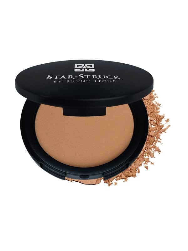 STARSTRUCK BY SUNNY LEONE Matte Finish Compact Powder - Deep | Foundation Powder with SPF Protection | Face Makeup | Non Greasy Non Sticky For Indian Skin | All Skin Type