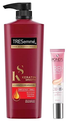 TRESemme Keratin Smooth Shampoo, 580ml And Pond's White Beauty BB+ Fairness Cream 01 Original, 18 g