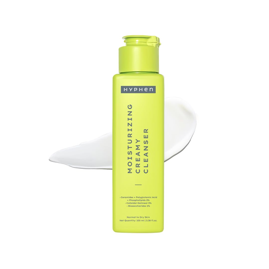 Hyphen Moisturizing Creamy Face Wash for Dry & Sensitive Skin | 2% Ceramides & Polyglutamic Acid | Barrier Repair, Hydration & Gentle Cleansing | Facewash, Oily, Dry, All Skin Types| Face Cleanser for winters | Skin Care Products | Face Care Daily Cleanse