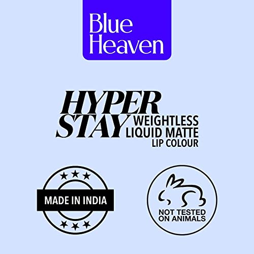 Blue Heaven Hyper Stay Weightless Liquid Matte Lipstick | Long-lasting & Smudge Proof | Non-Transfer Matte Lipstick for Women| Naïve Bride-24 | 6ml