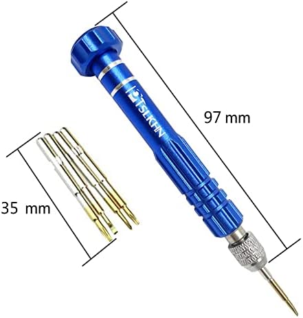 5 - in - 1 Multifunctional Small Screwdriver, PTSLKHN S2 Steel Magnetic Screwdriver Kit for Eyeglass, Sunglasses, Electronics, Cellphone, Jewelry and More