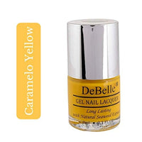 DeBelle Gel Nail Finish Polish Caramelo Yellow(Yellow), 8 Ml - Enriched With Natural Seaweed Extract, Cruelty Free, Toxic Free