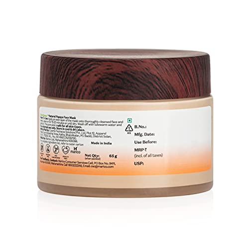 PureSense Natural Papaya Face Mask with Kaolin Clay & Kakadu Plum for Glowing Skin | Deep Pore Cleansing | For Men & Women | From the makers of Parachute Advansed | 65g