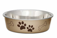 Loving Pets - Bella Bowls - Dog Food Water Bowl No Tip Stainless Steel Pet Bowl No Skid Spill Proof (Large, Champagne) Large