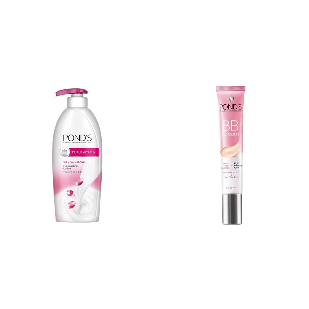 POND's Triple Vitamin Moisturising Body Lotion, 300ml And White Beauty BB+ Fairness Cream 01, 18 g