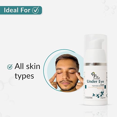 Fixderma Under eye cream | For Dark circles| Controls puffiness | Diminishes under eye ageing | Prevents fine lines | Sooths under eye| Youthful eyes | Safe & Effective cream| Paraben free- 15g